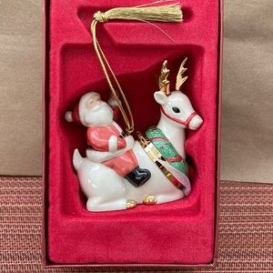 Lenox Santa & Reindeer Trinket Ornament Box